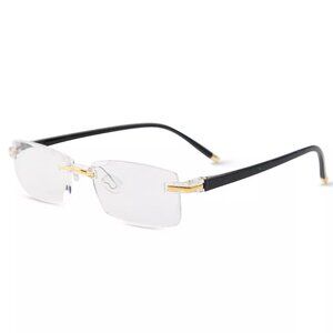 Women's Clearvue Black Frameless Reading Glasses, +2.50